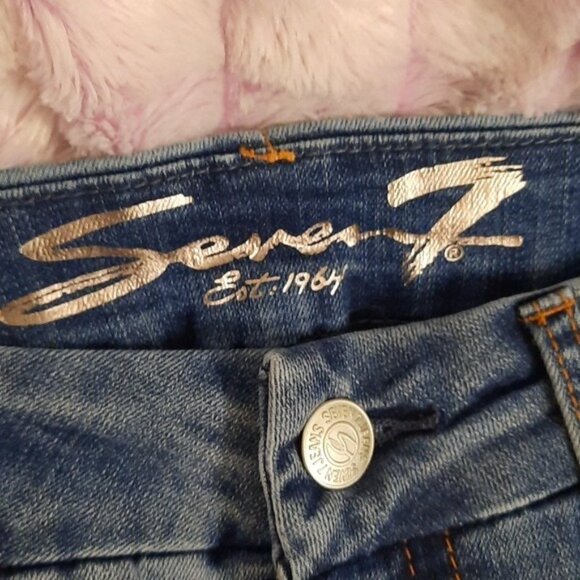 Seven 7 NWT Mars Blue Tummyless High Rise 5 Pockets Denim Skinny Jeans Size 16 - Picture 6 of 14